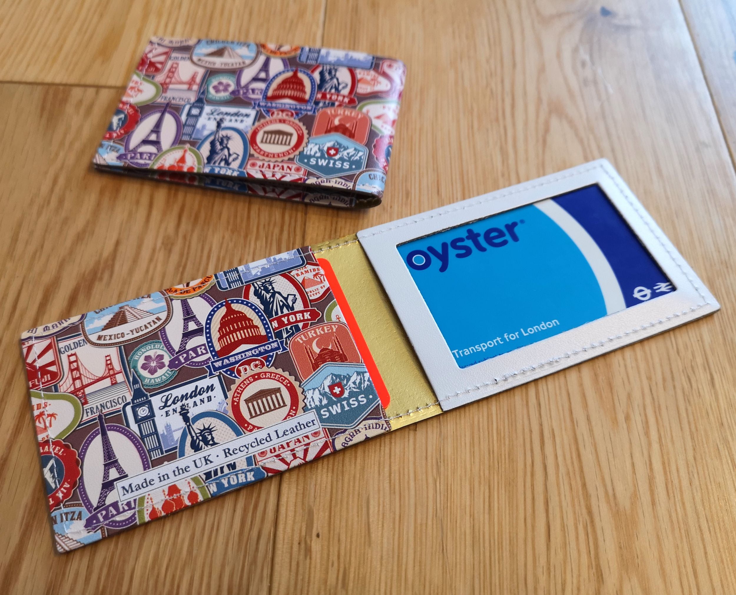 Travel Print Recycled Leather Travel Card Holder: Oyster Card Holder – PoemsAndPolkaDots